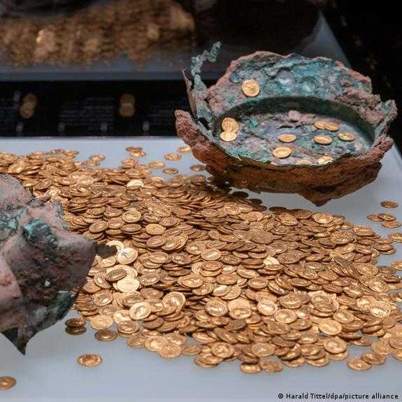 The ‘golden treasure’, consisting of 2,500 gold coins weighing 18.5 kg ...